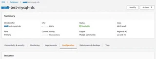 test mysql rds